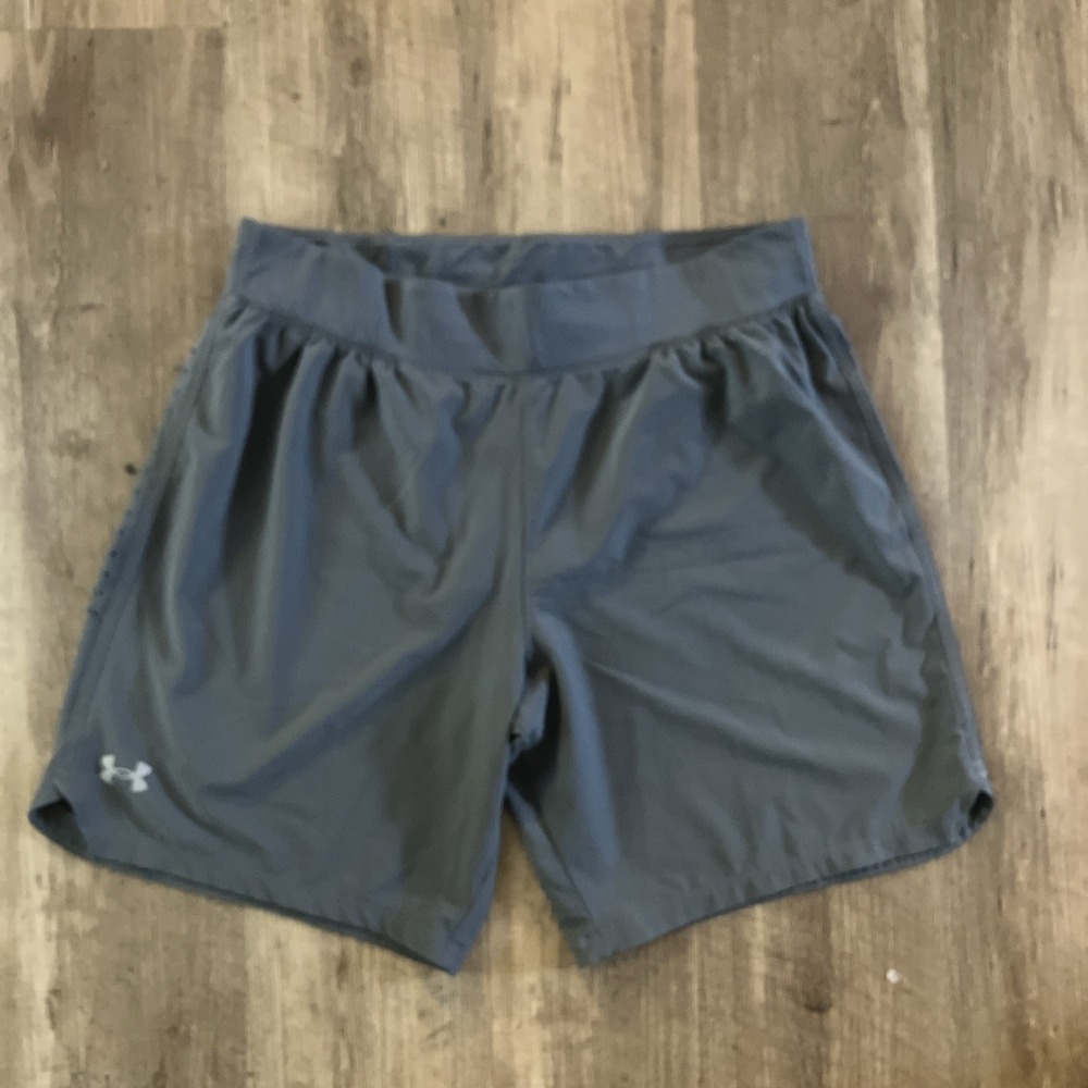 Under Armour Shorts Mens XL Grey Lined 9 Inch Running Gym Pockets